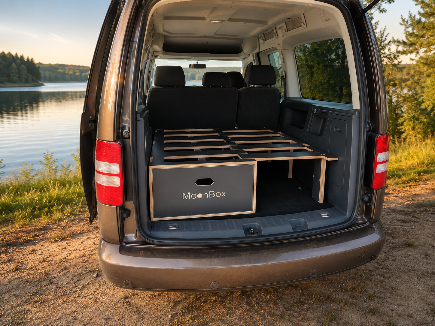 Moonbox Campingbox Schlafsystem Minivan 67cm CADDY Dunkelgrau