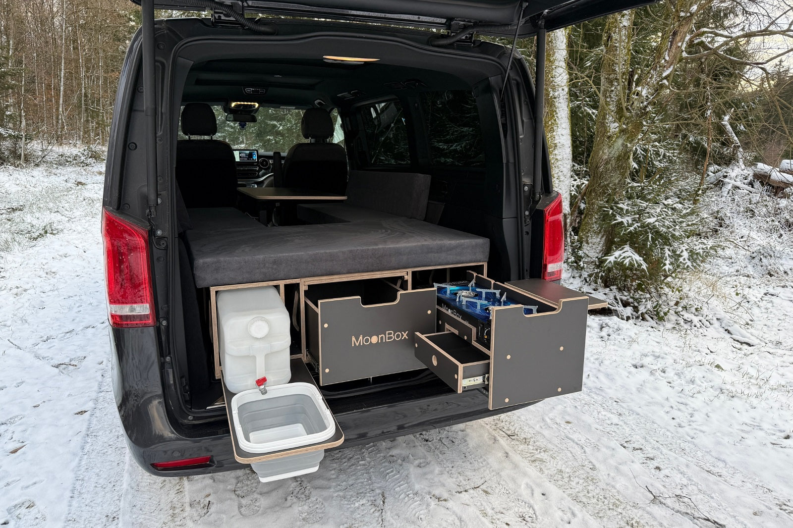 Moonbox Campingbox mit Tisch Van/Bus 115cm Modify Dunkelgrau