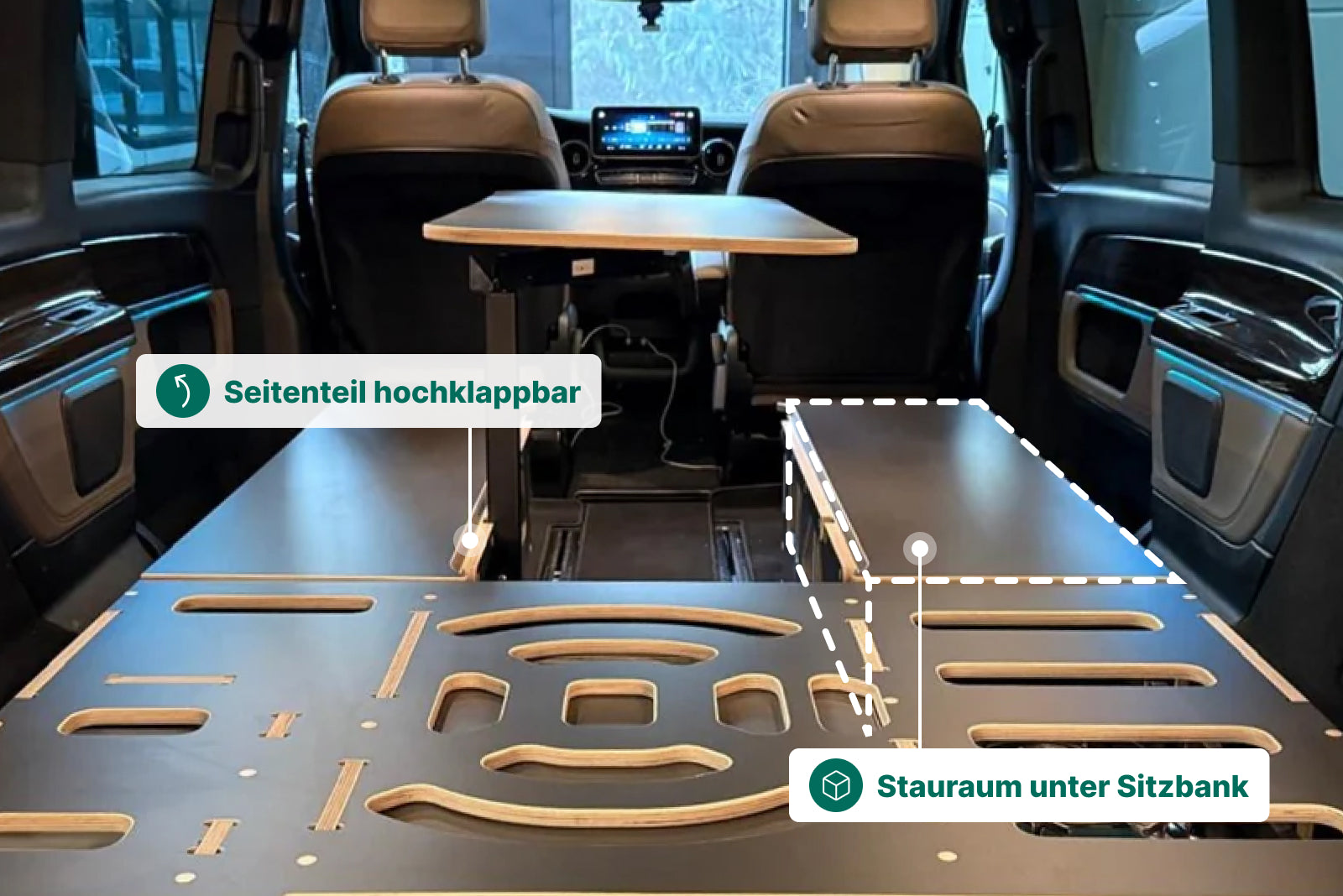 Moonbox Campingbox mit Tisch Van/Bus 119cm Modify Dunkelgrau