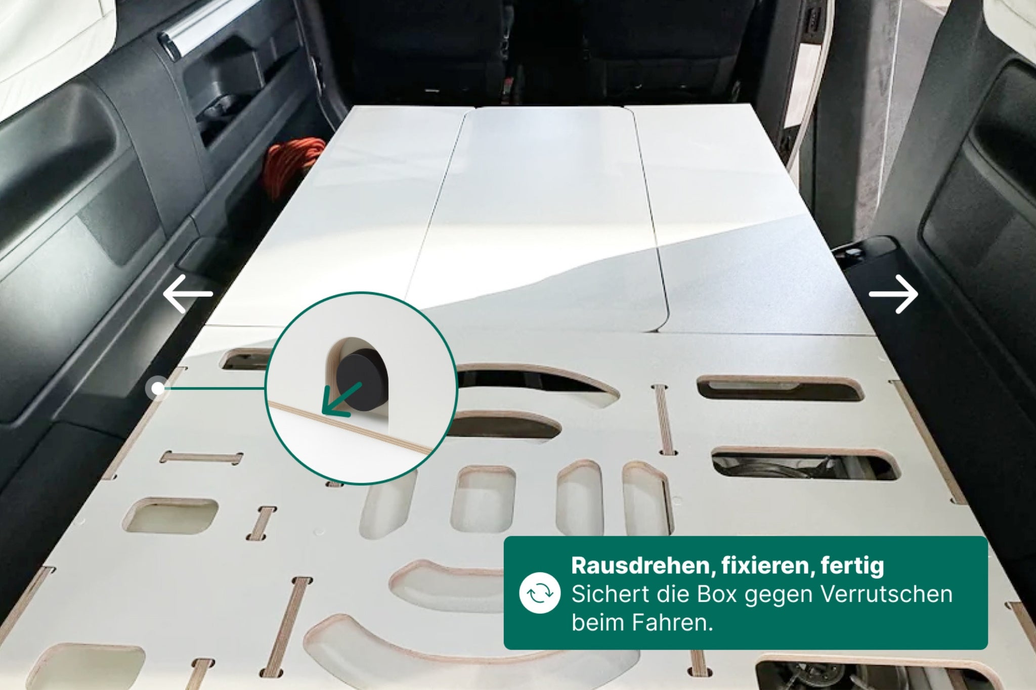 Moonbox Campingbox mit Tisch Van/Bus 119cm Modify Weiß