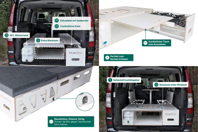 Moonbox Campingbox mit Tisch Van/Bus 115cm