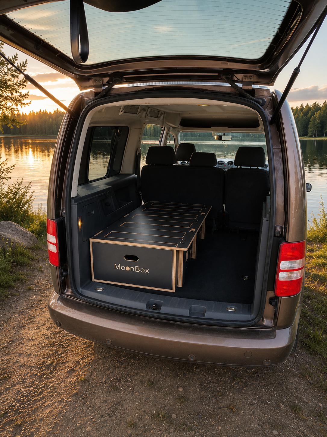 Moonbox Campingbox Schlafsystem Minivan 67cm CADDY Dunkelgrau