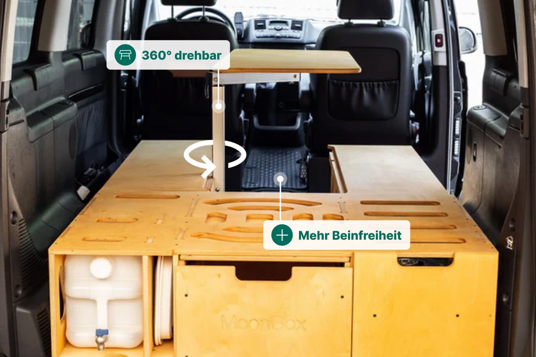 Moonbox Campingbox mit Tisch Van/Bus 115cm Modify Natur