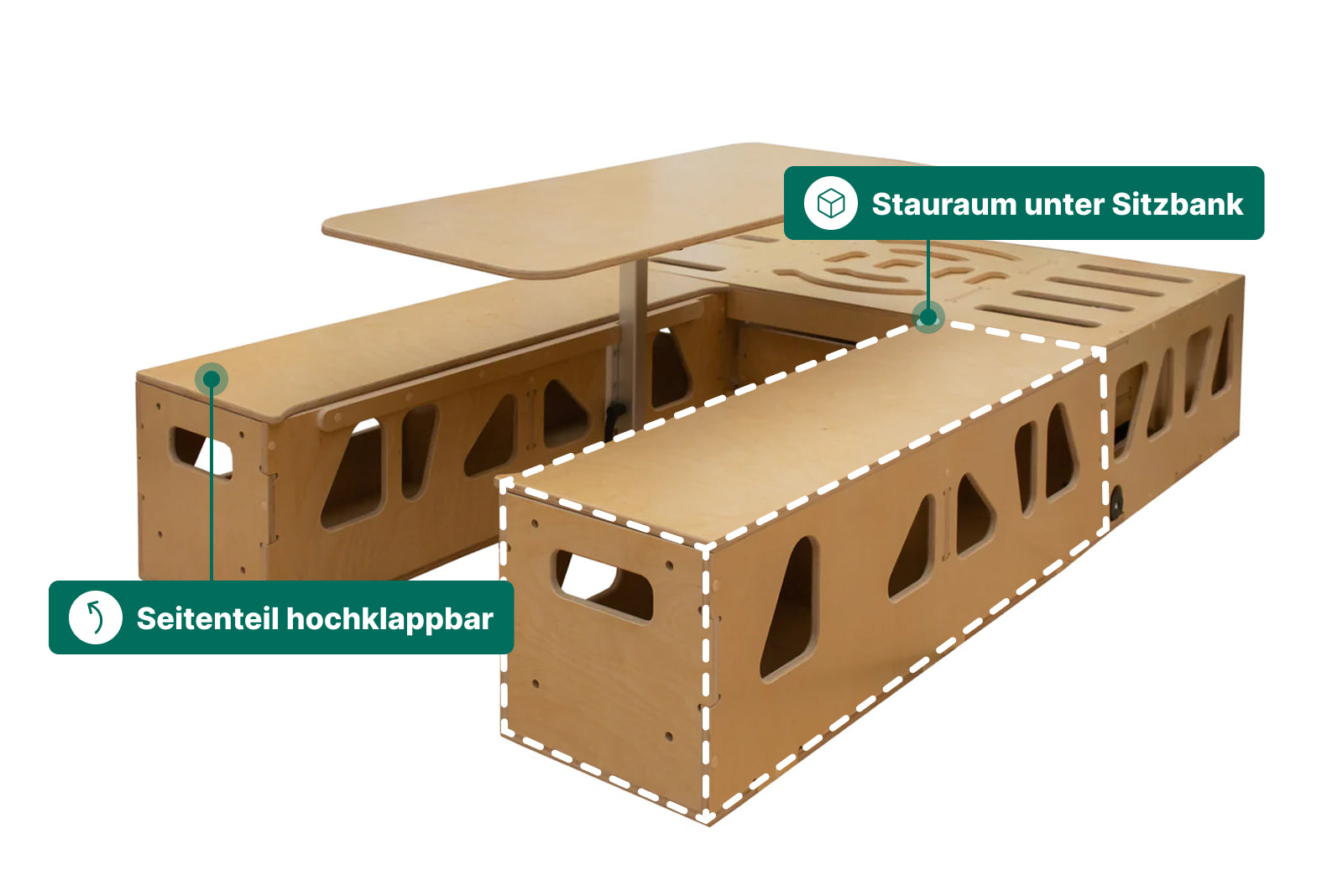 Moonbox Campingbox mit Tisch Van/Bus 119cm Modify UV-Lack