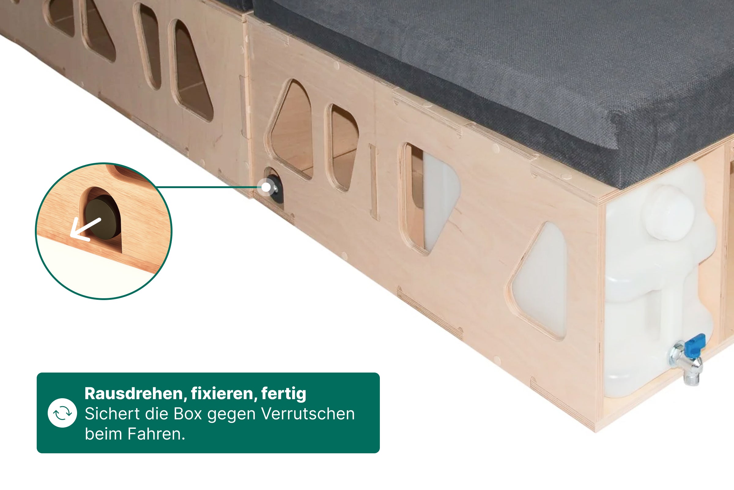 Moonbox Campingbox mit Tisch Van/Bus 115cm UV-Lack