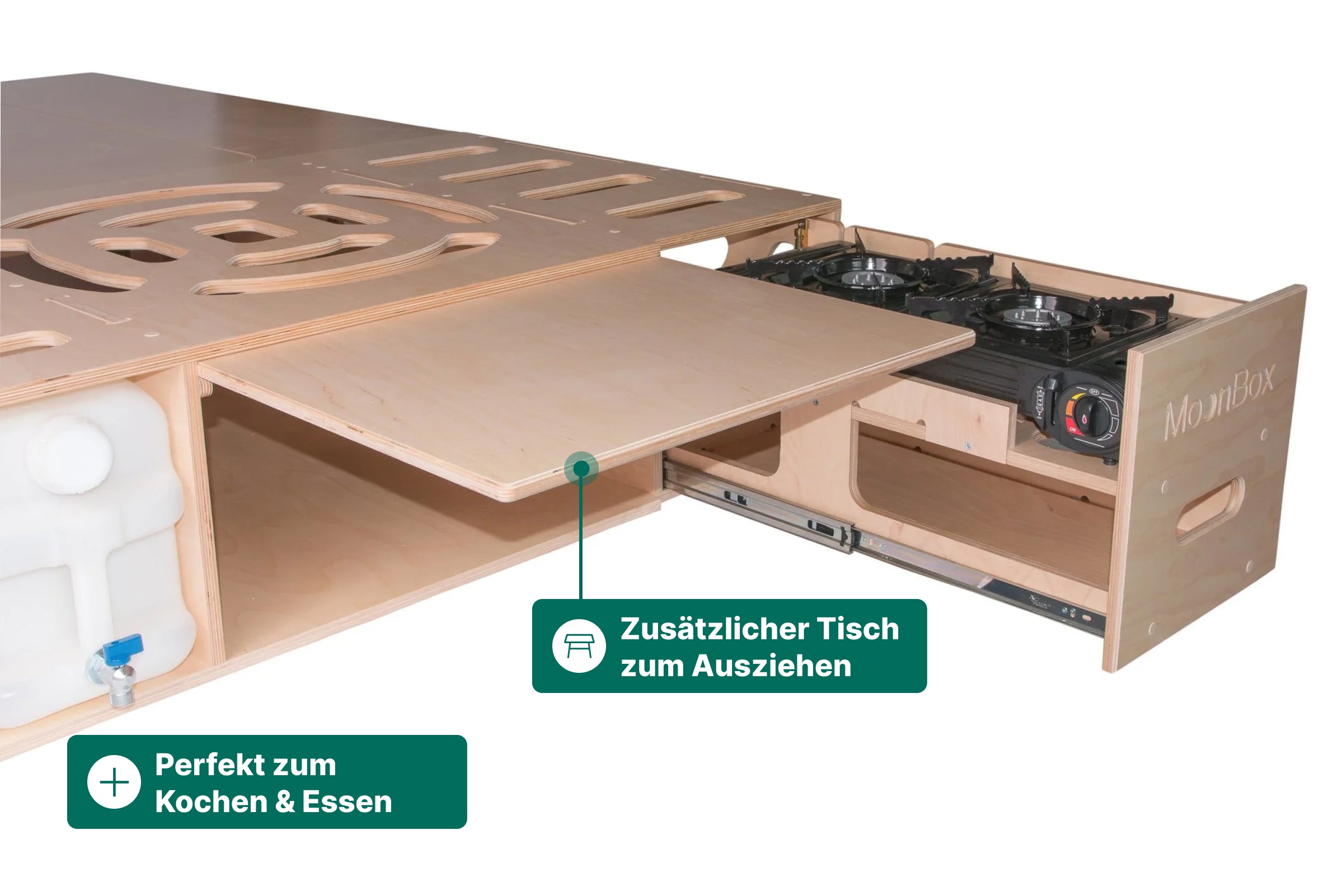 Moonbox Campingbox mit Tisch Van/Bus 124cm UV-Lack
