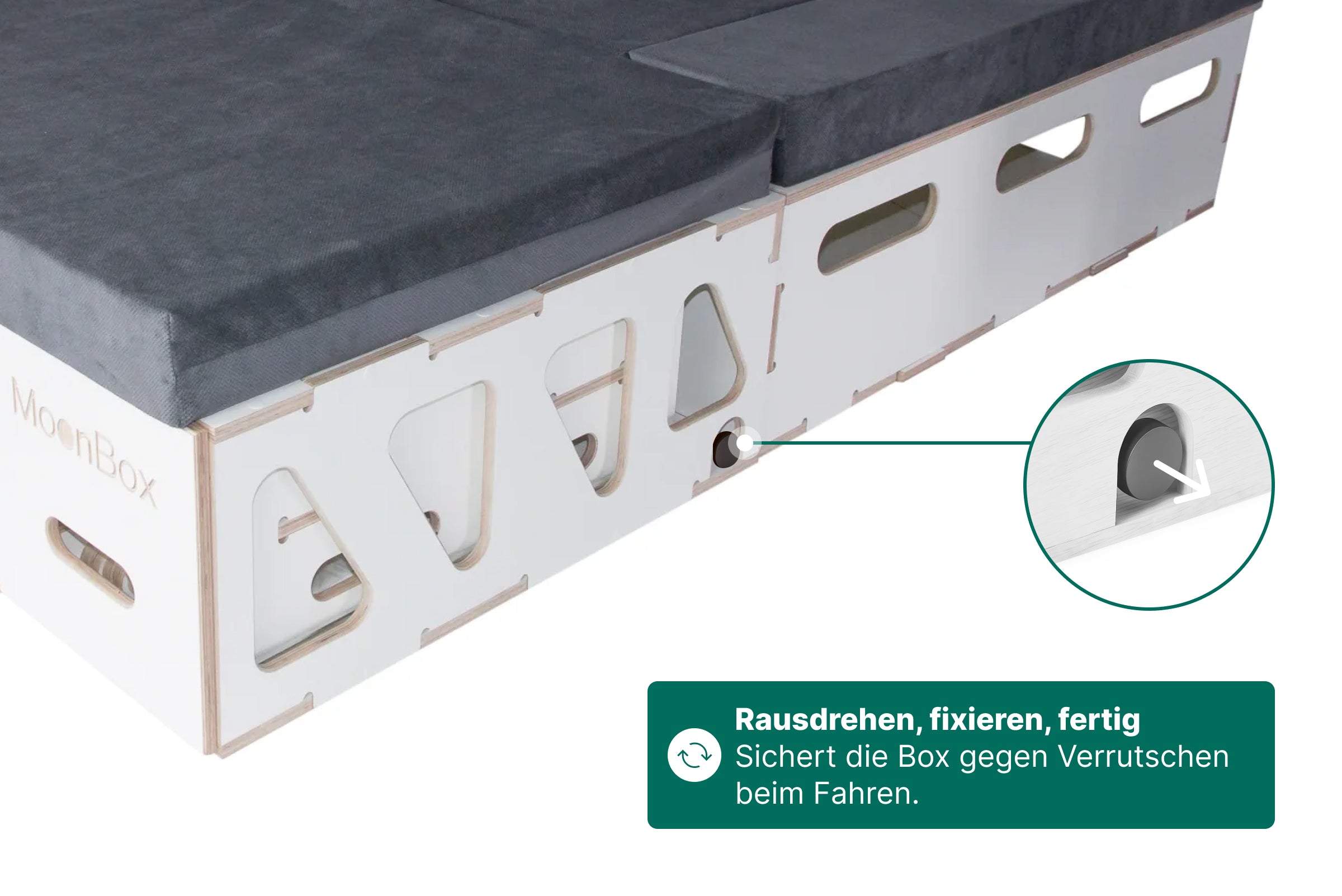 Moonbox Campingbox mit Tisch Van/Bus 124cm Weiß