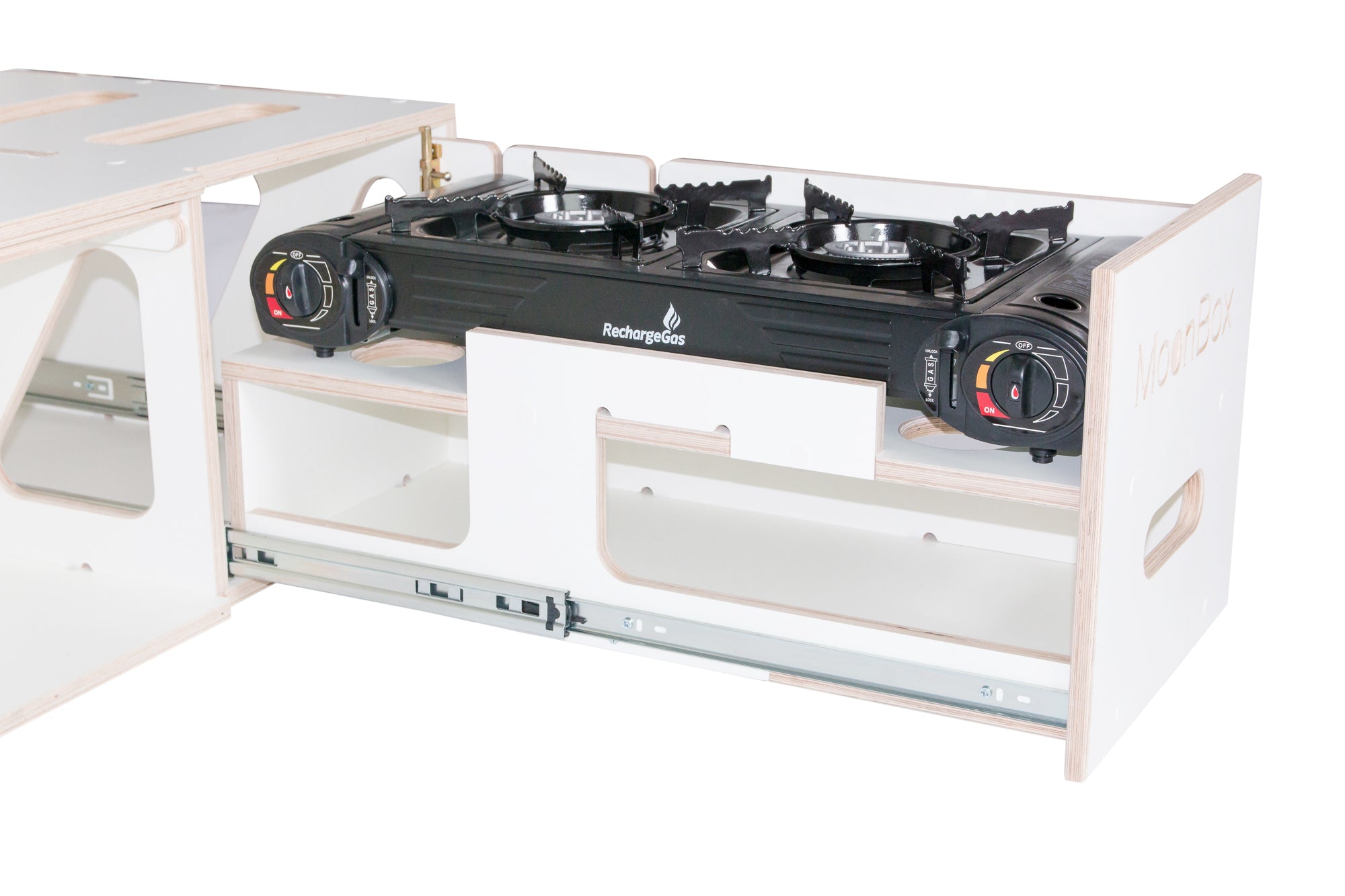 Moonbox Campingbox mit Tisch Van/Bus 124cm Weiß