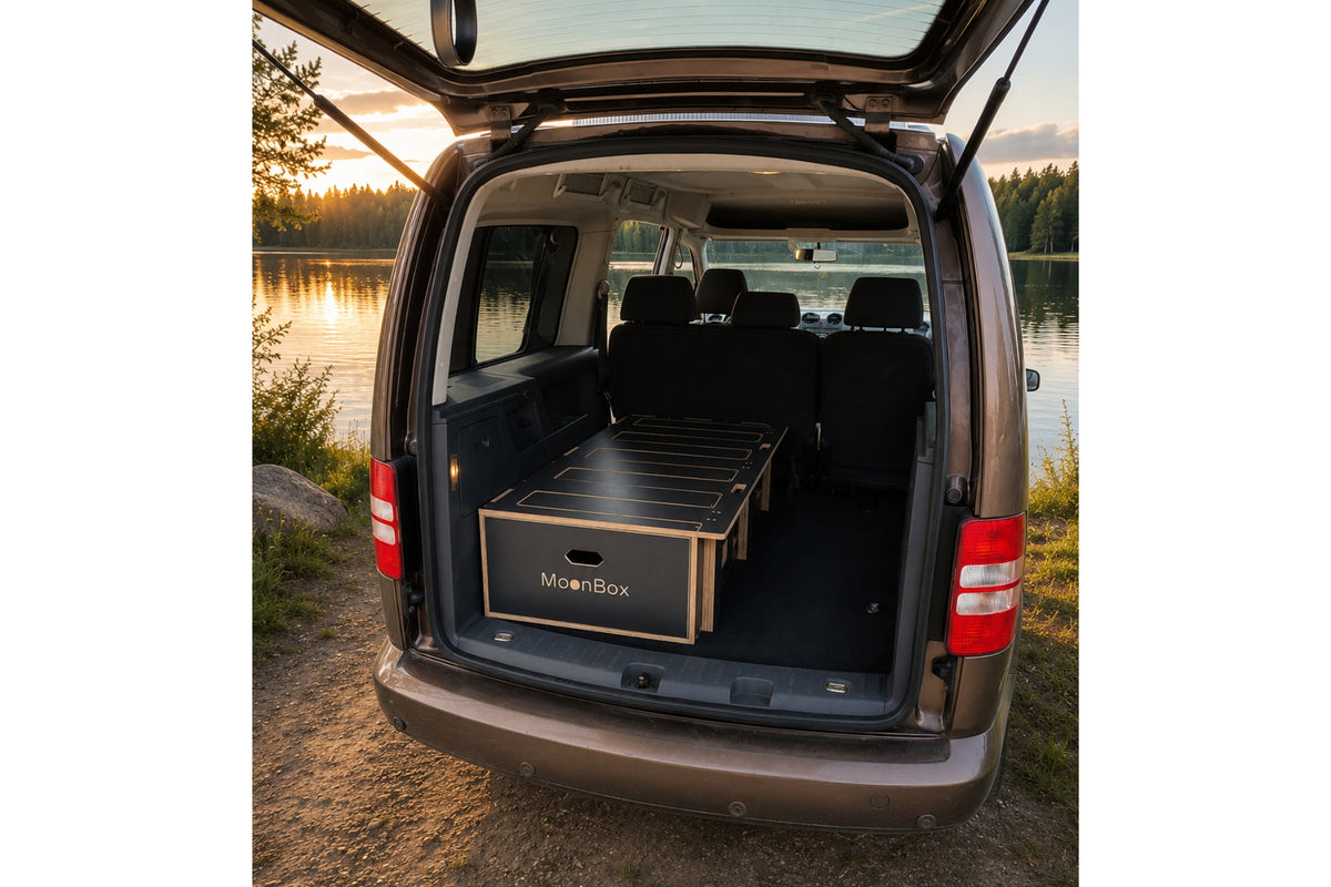 Moonbox Campingbox für Caddy Maxi Minivan - 67cm breit - Dunkelgrau