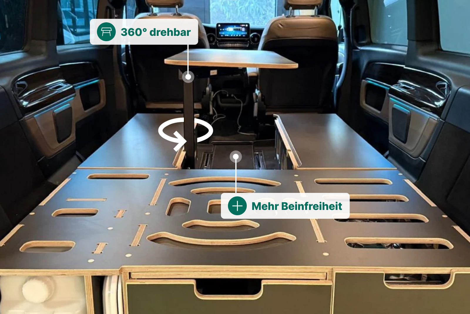 Moonbox Campingbox mit Tisch Van/Bus 119cm Modify Dunkelgrau