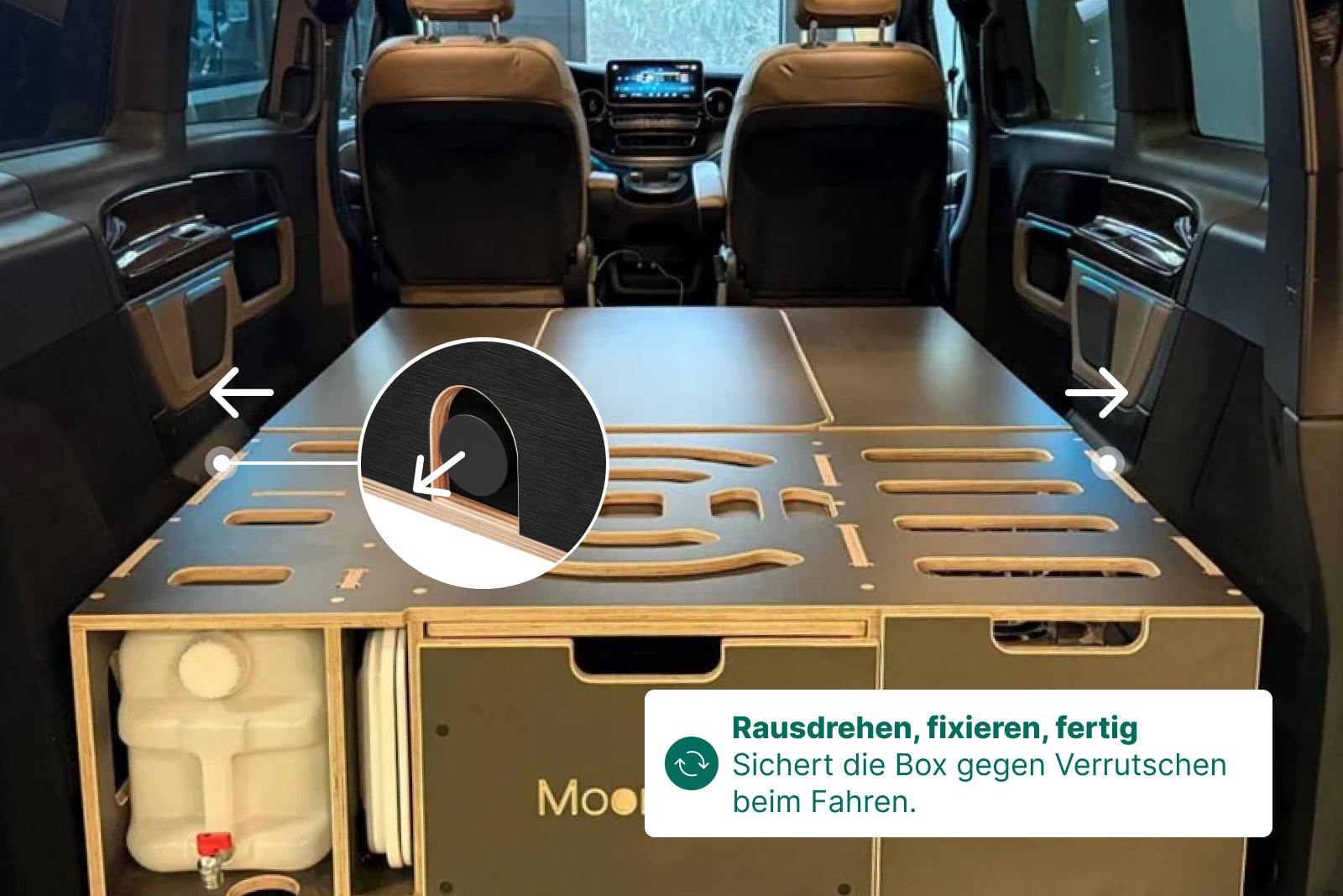 Moonbox Campingbox mit Tisch Van/Bus 124cm Modify Dunkelgrau