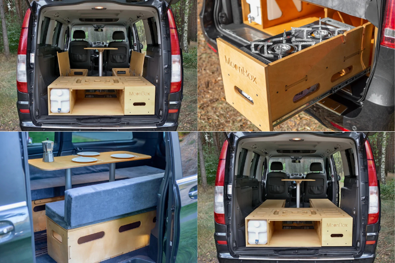 Moonbox Campingbox mit Tisch Van/Bus 115cm