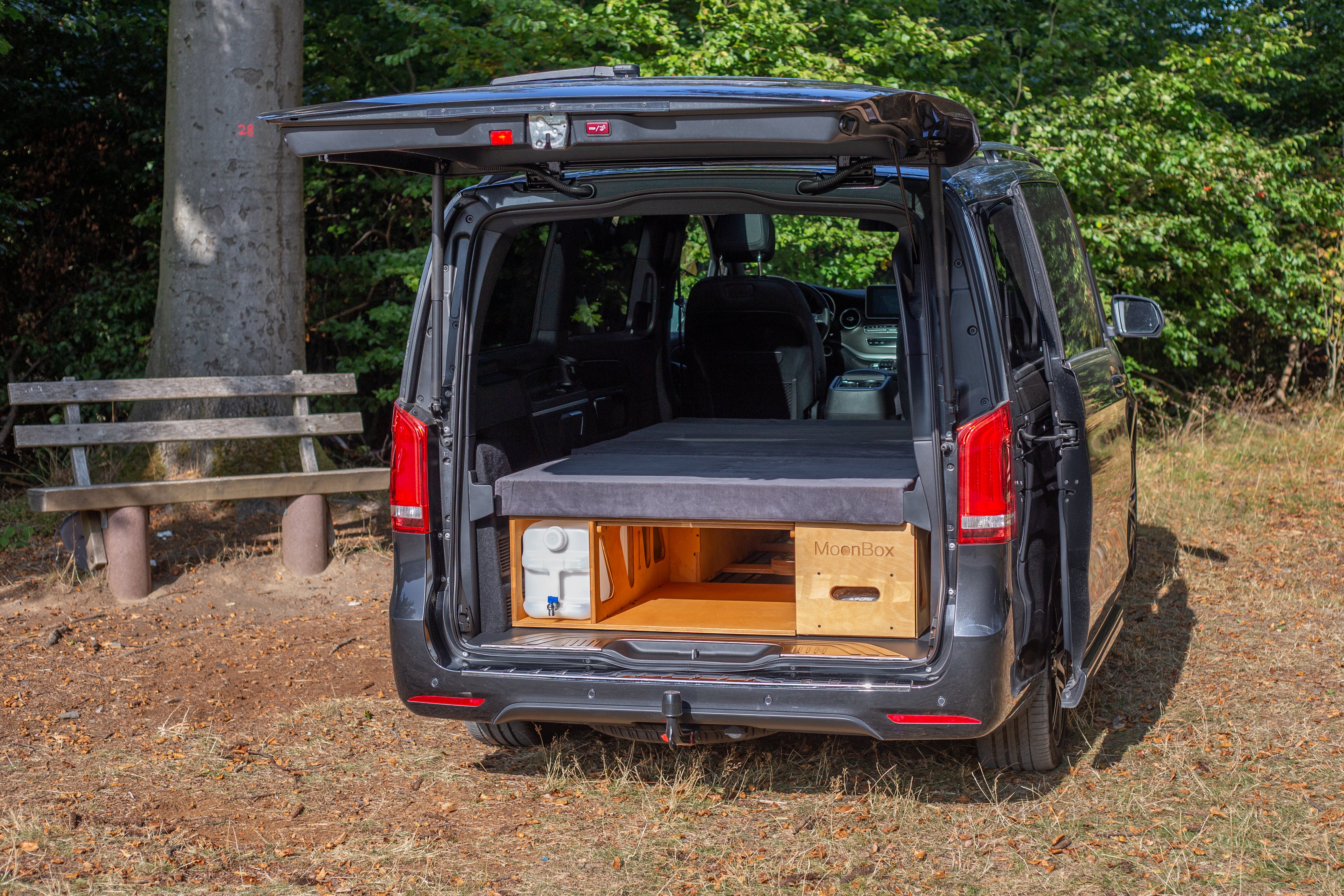 Moonbox Campingbox mit Tisch Van/Bus 124cm Natur