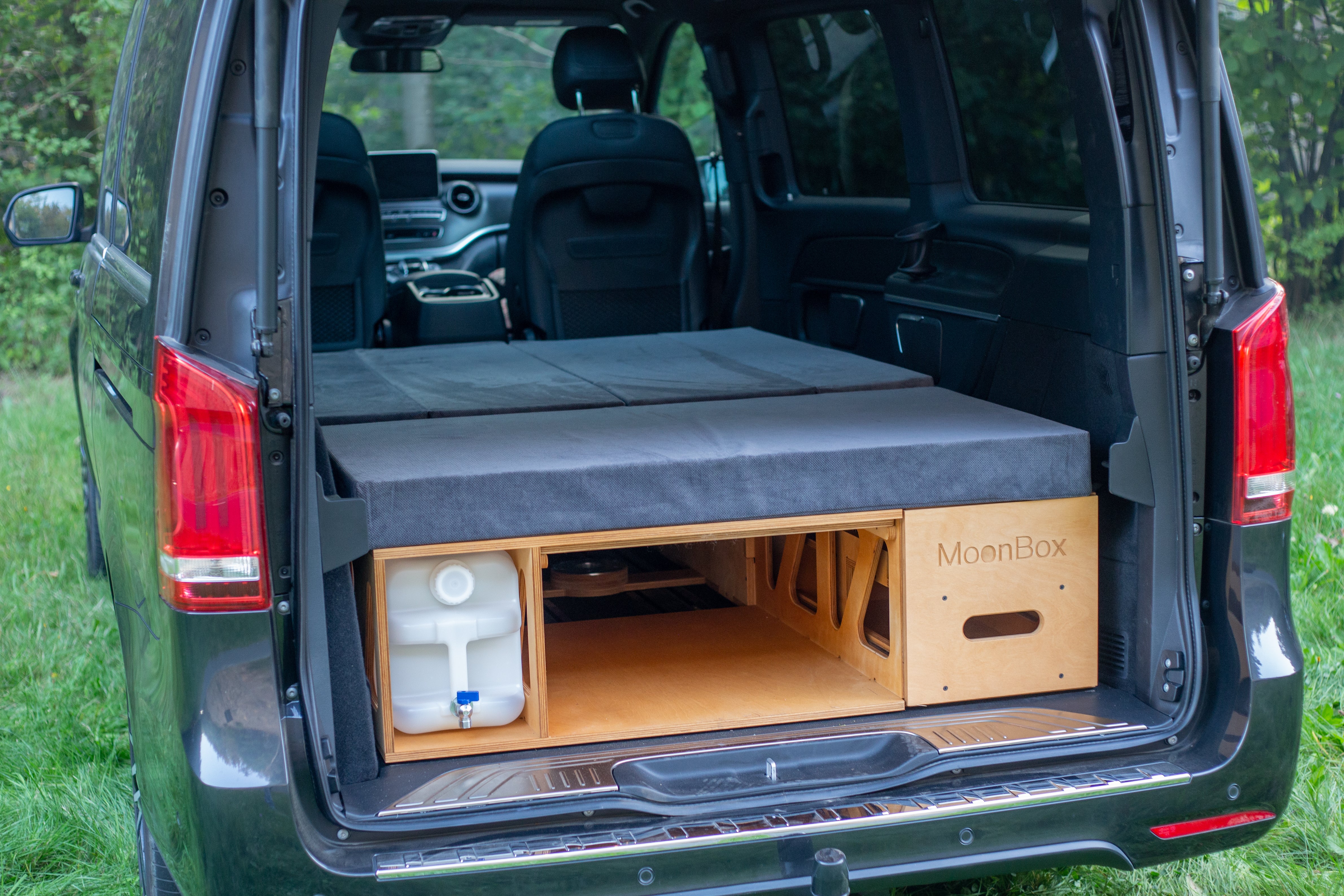 Moonbox Campingbox mit Tisch Van/Bus 124cm Natur