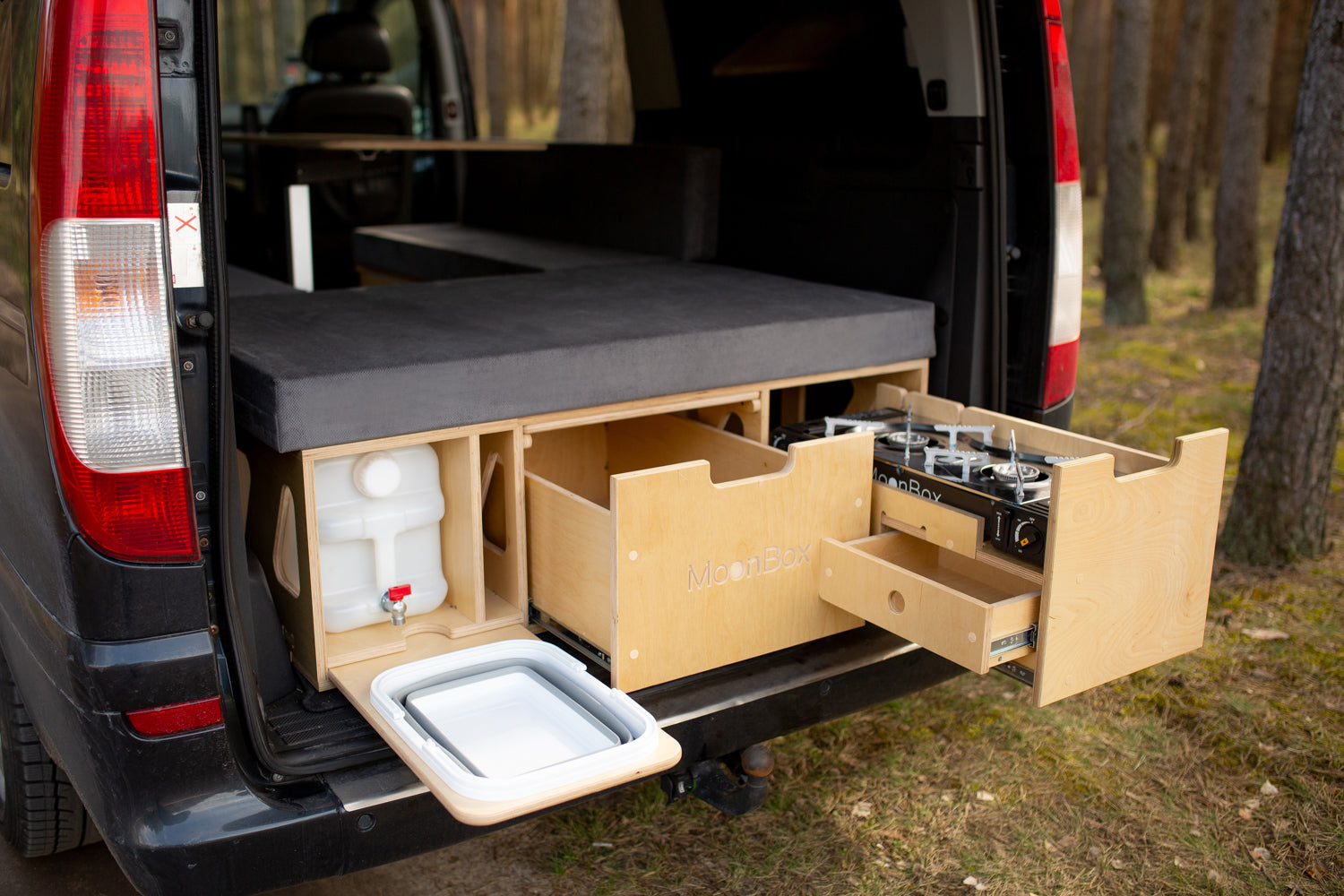 Moonbox Campingbox mit Tisch Van/Bus 119cm Modify UV-Lack