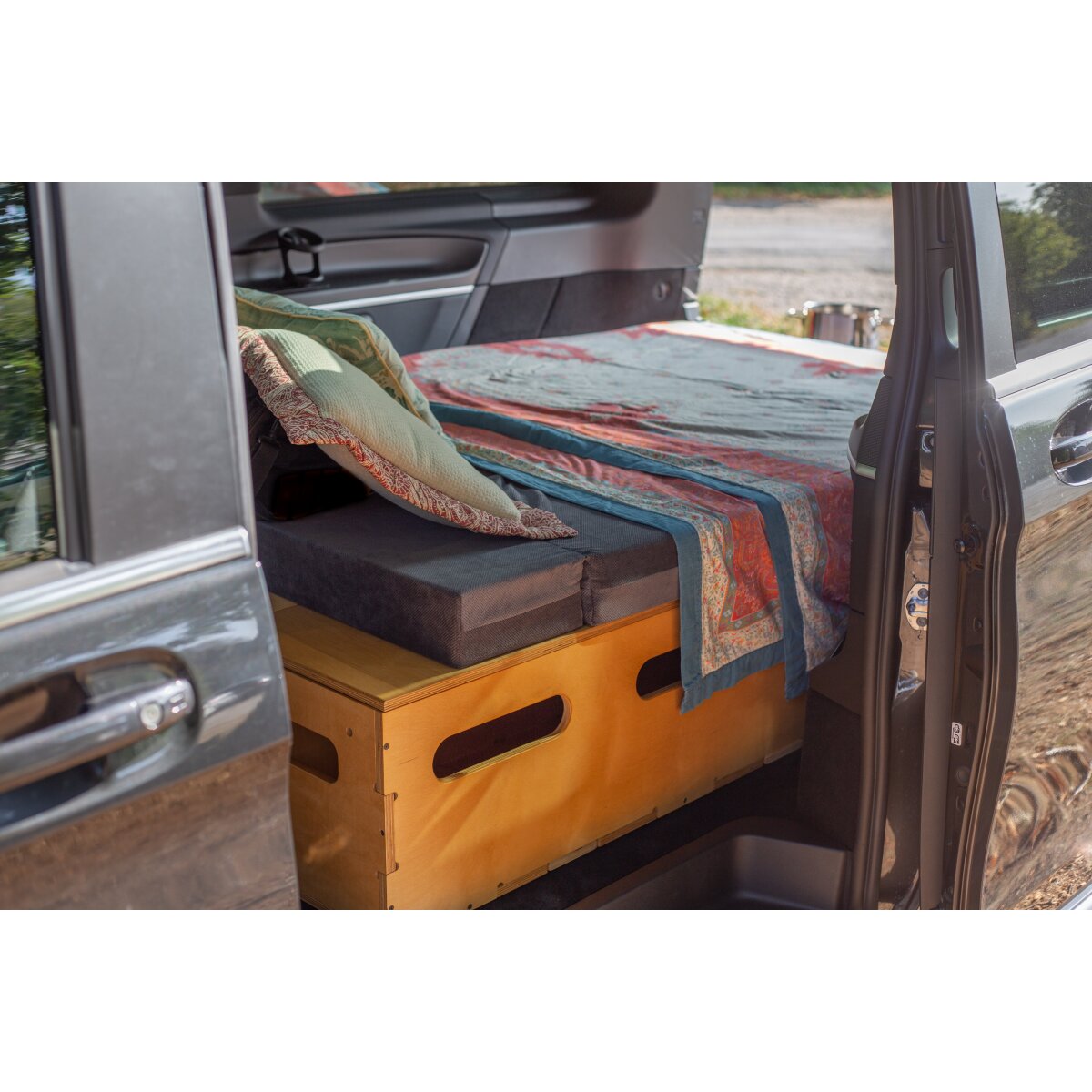 Moonbox Campingbox mit Tisch Van/Bus 115cm Natur