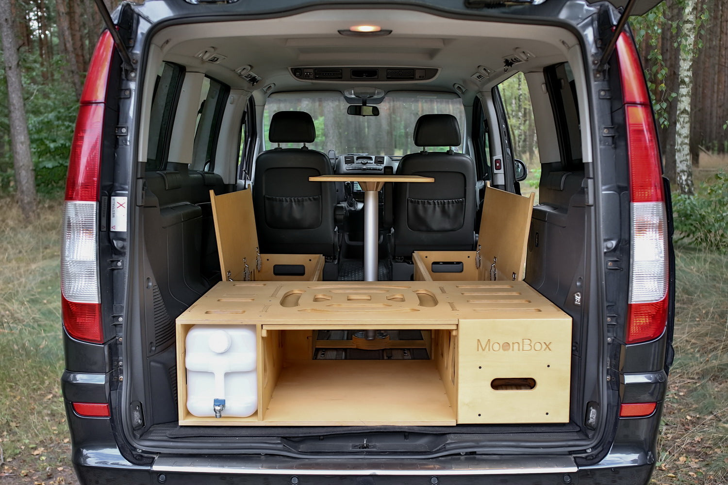 Moonbox Campingbox mit Tisch Van/Bus 119cm Natur