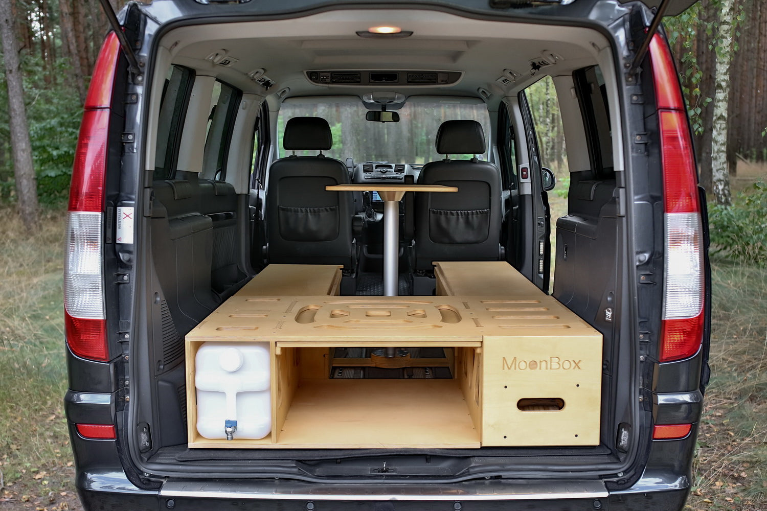 Moonbox Campingbox mit Tisch Van/Bus 124cm Natur