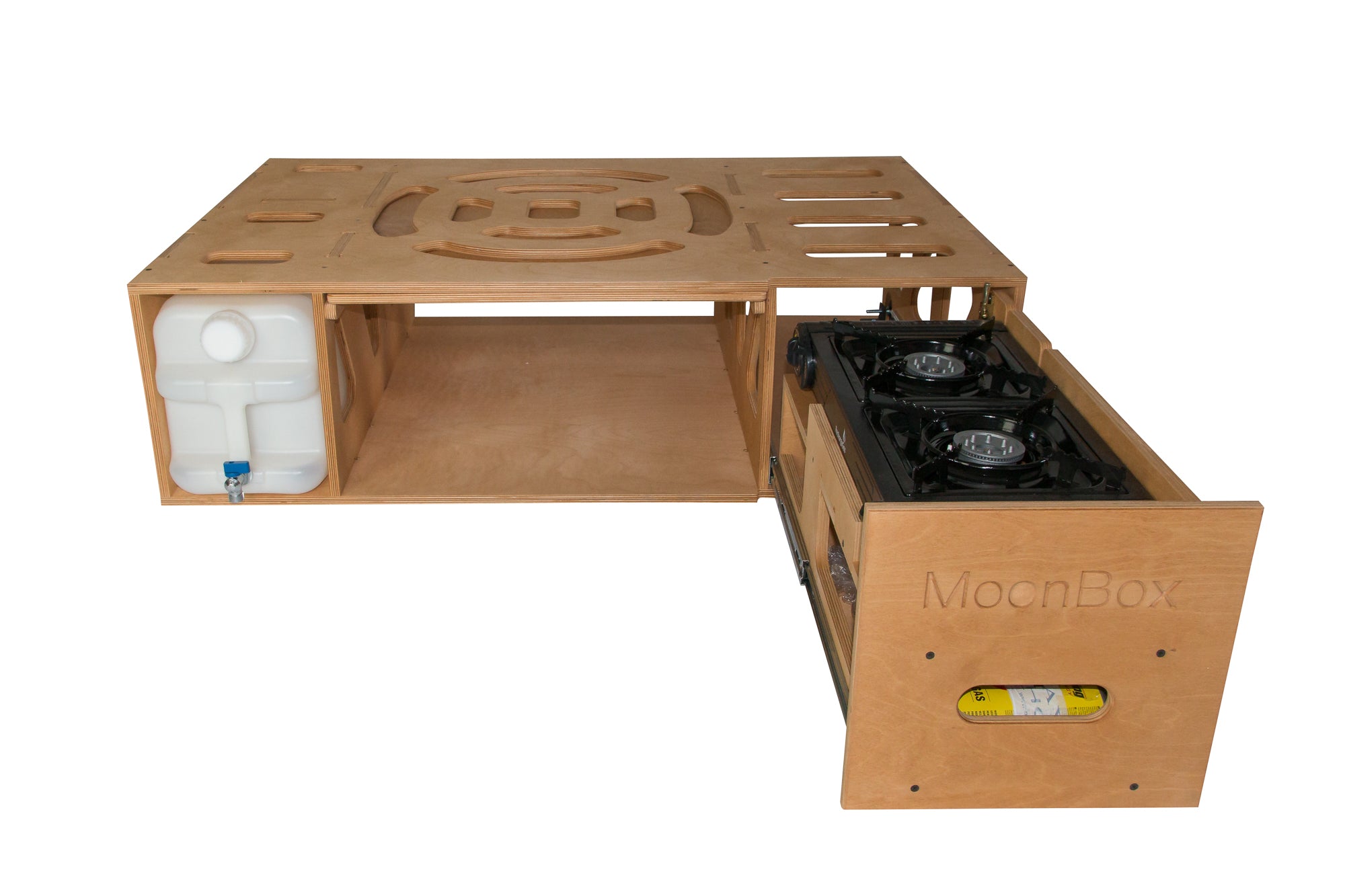 Moonbox Campingbox mit Tisch Van/Bus 124cm Natur